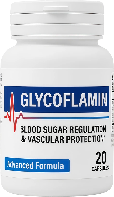 Frasco de Glycoflamin Advanced Formula de 20 cápsulas para la regulación del azúcar en sangre y la protección vascular